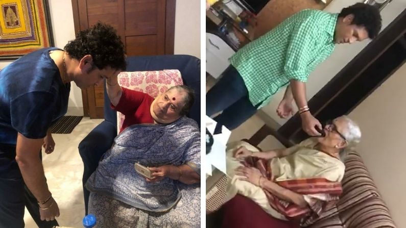 Sachin Tendulkar and his mother