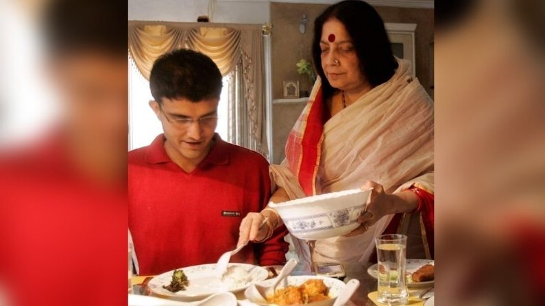 Sourav Ganguly and his mother