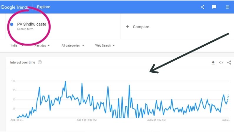 Indians searched For on Google Was PV Sindhu Caste