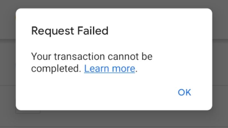 Google Pay error fixed