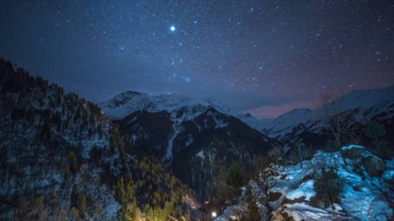 night view of kasol