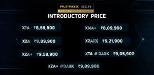 Tata Altroz DCA Price Of All Variants