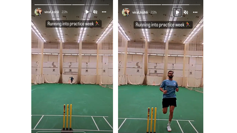Kohli on Thursday shared a clip of his training session