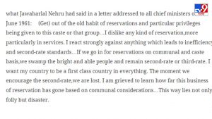 Jahawarlal Nehru on caste census